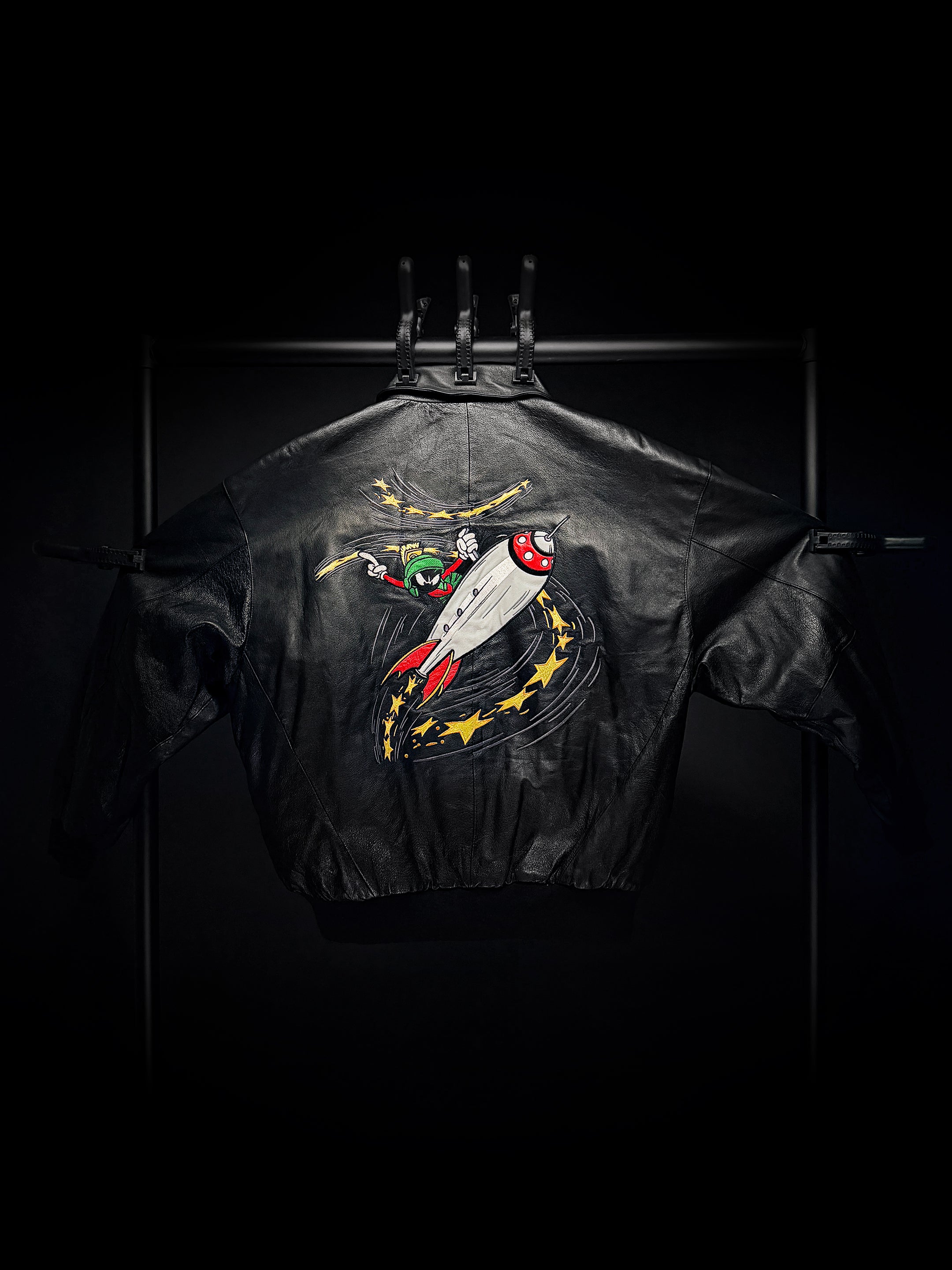 Marvin The Martian_Looney Tunes_Leather Bomber Jacket (XL)